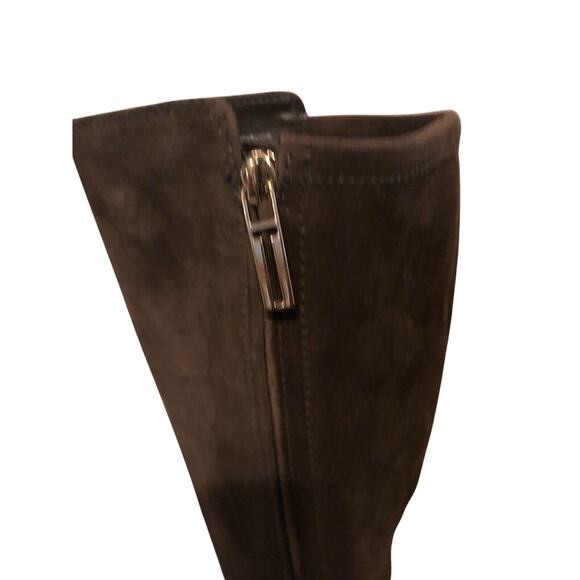 Tory Burch size 6 1/2M Brown Suede Wedge Heel Long Boots - Picture 5 of 11